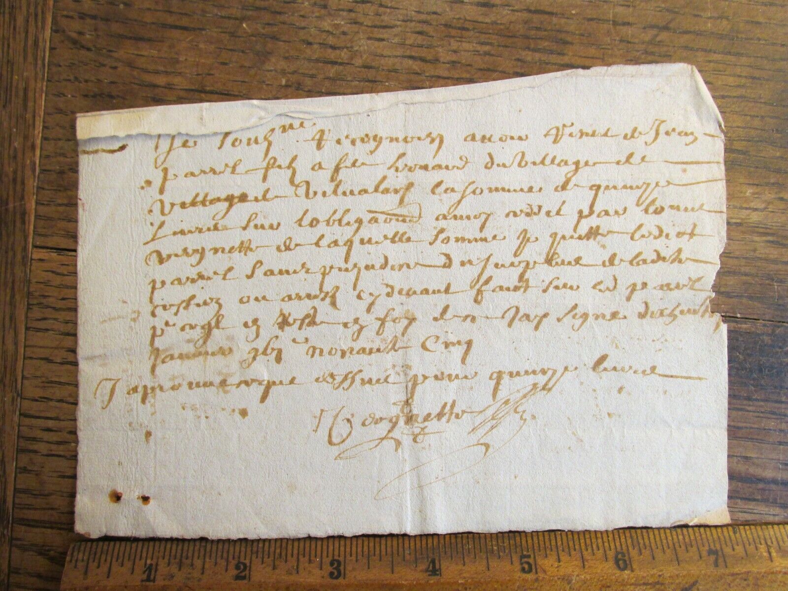 Antique Ephemera Signed French Document France ca 1600s-1700s ? 