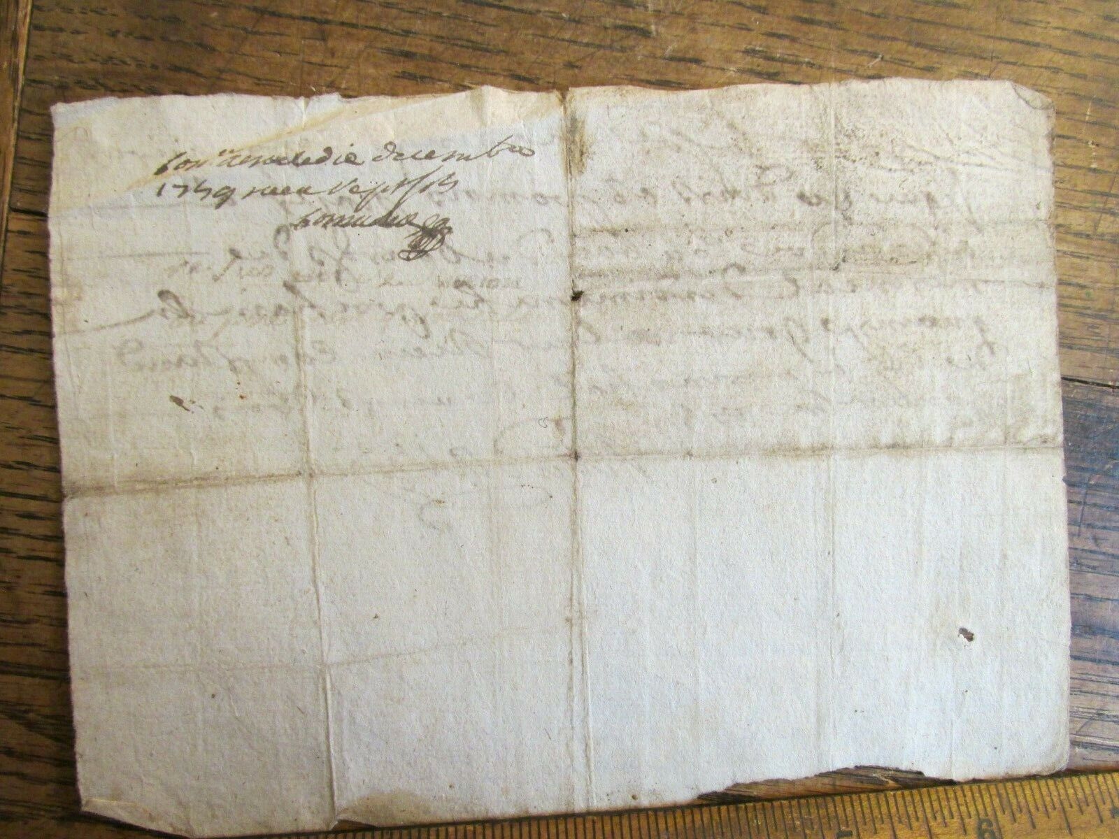 Antique Ephemera Signed French Document France 1700s Date 