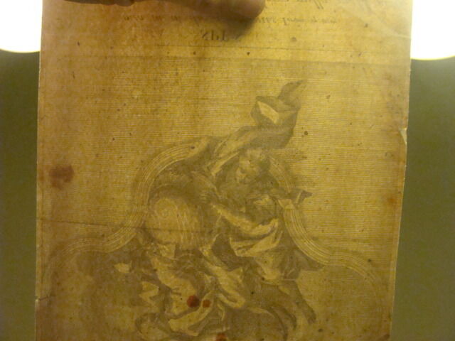 Original Engraving:1700's or 1800's - SPES mea lu in die afflictions SPOTTY 