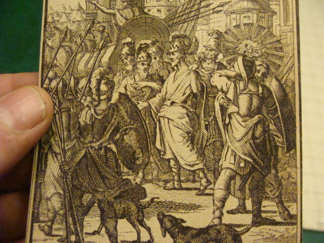 vintage Original Engraving: 1700's or 1800's -- SOLDIERS, dog, etc