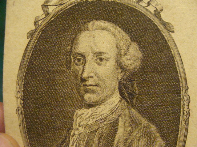 Original Engraving: 1700's or 1800's - Sr. PIERCY BRETT Kt..  -- VERY EARLY