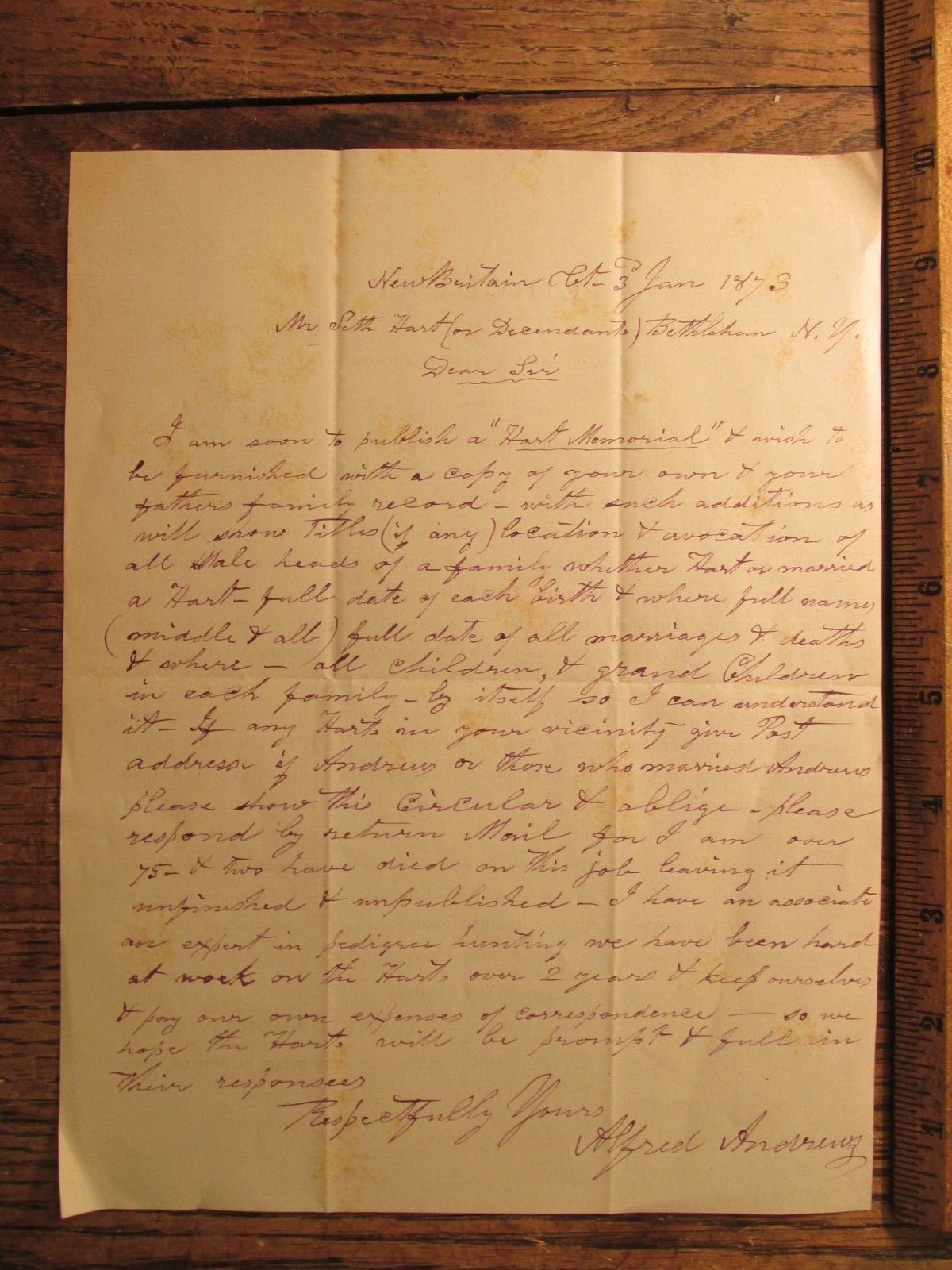 RARE 1800s Genealogy Archive Letters Ephemera Book Lot Andrews Family CT 1640