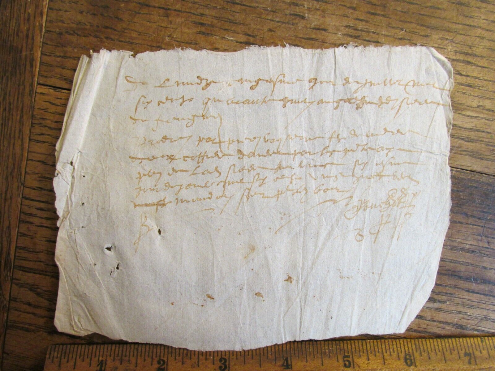 Antique Ephemera Signed Old French Document France ca 1600s-1700s ? 