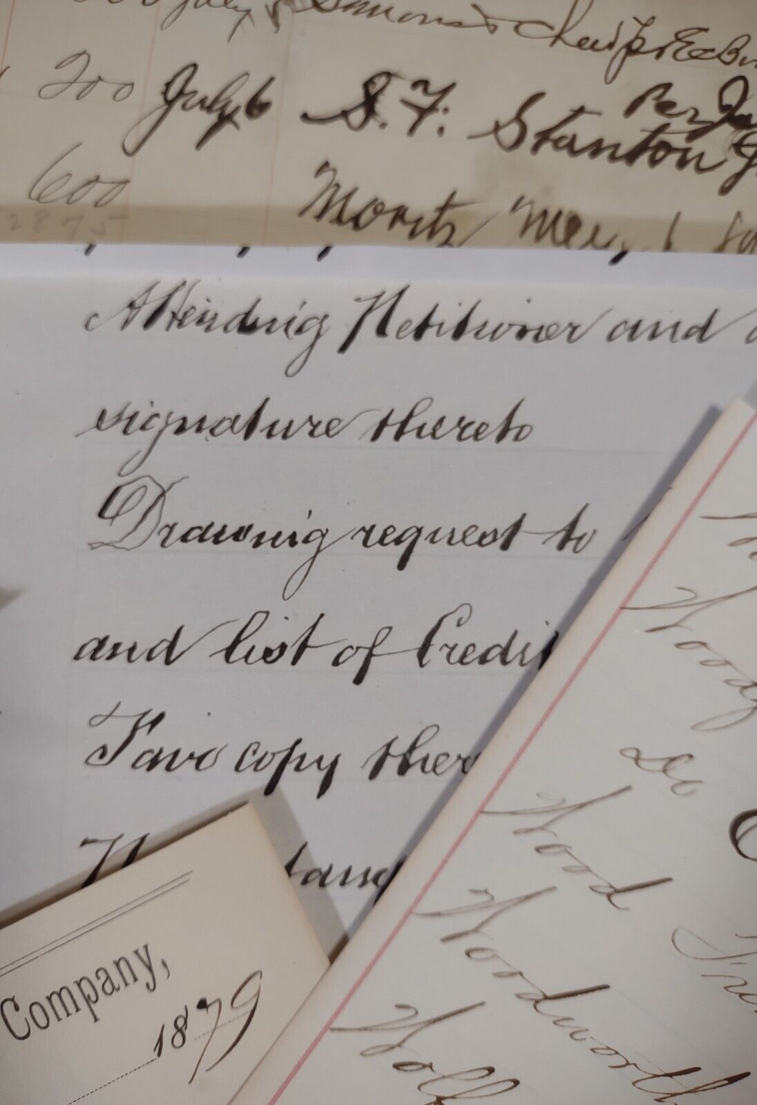 1800's Harvested Handwritten Ledger Sheets w/Extra Ephemera For Junk Journaling 