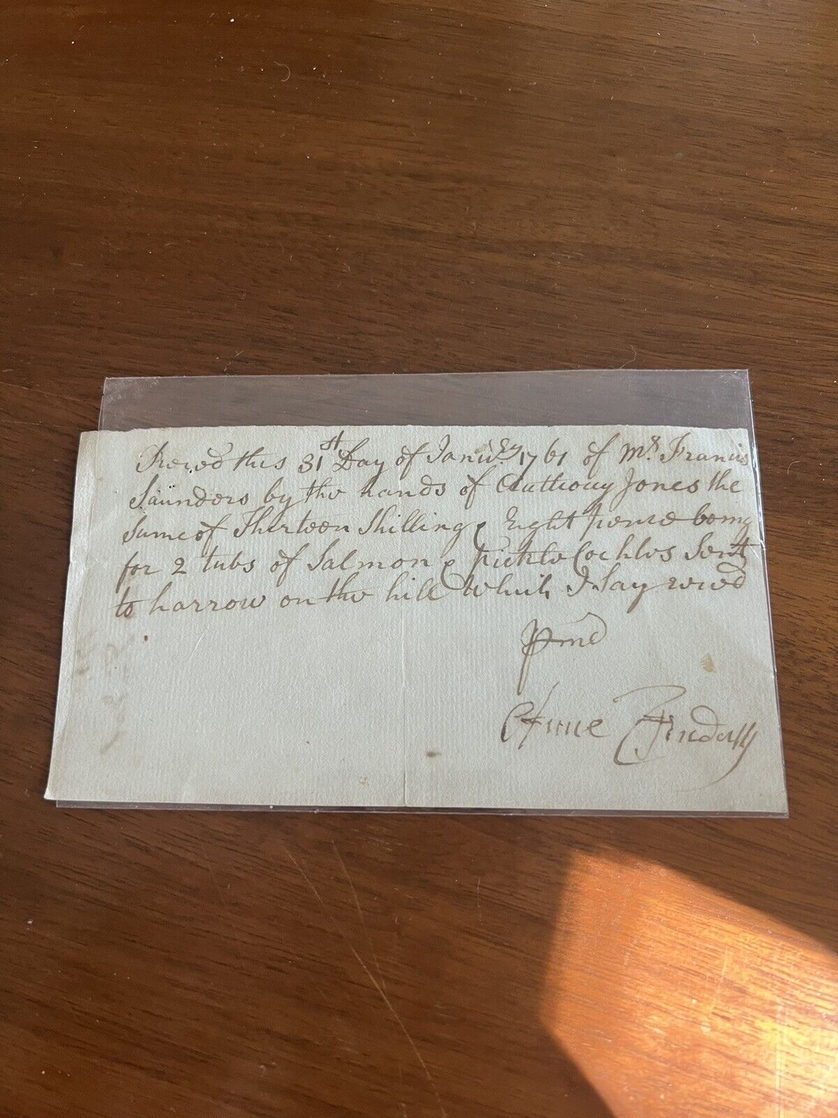 1700s Document Paper Vintage Old Note Letter Antique Ephemera 1767 IOU Payment