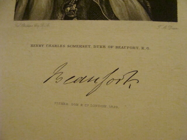 Original Engraving: 1700's or 1800's - HENRY CHARLES SOMERSET, duke of Beaufort 
