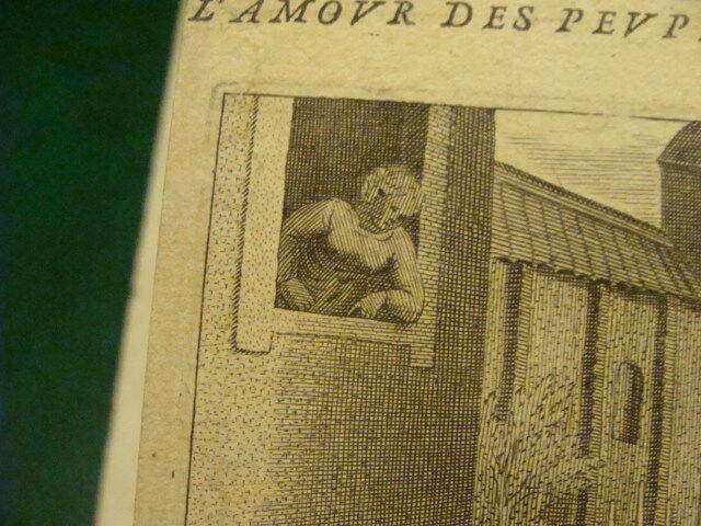 Original Engraving: 1700's or 1800's - men pulling tales of horses, w watermark