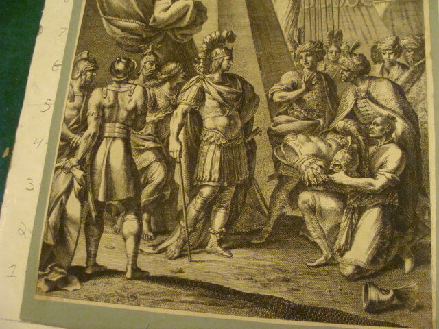 Original Engraving:1700's or 1800's - mounted - soldiers at tents, BRING ARMOR 