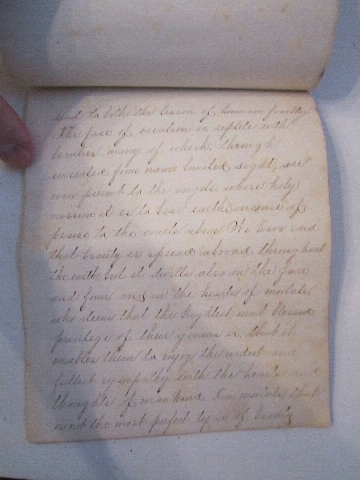 1800'S HAND WRITTEN "COMPOSITION BY LAUREN POPE" - MAGNIFICENT & RARE - BN9