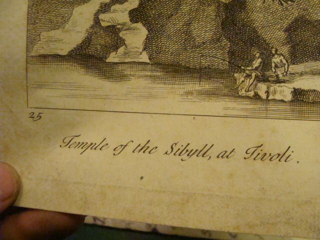 Original Engraving:1700's or 1800's - TEMPLE of teh SIBYLL at TIVOLI 