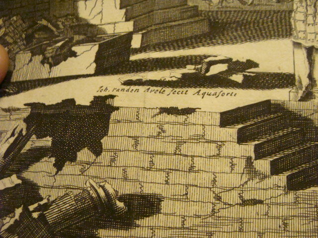 Original Engraving:1700's or 1800's - RUDERA REGIAL PER SEPOLIS 