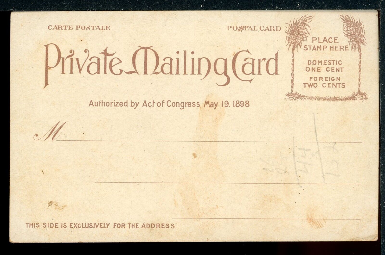 1900s UDB Honolulu, Diamond Head from Punchbowl Hawaii Private Mailing Card