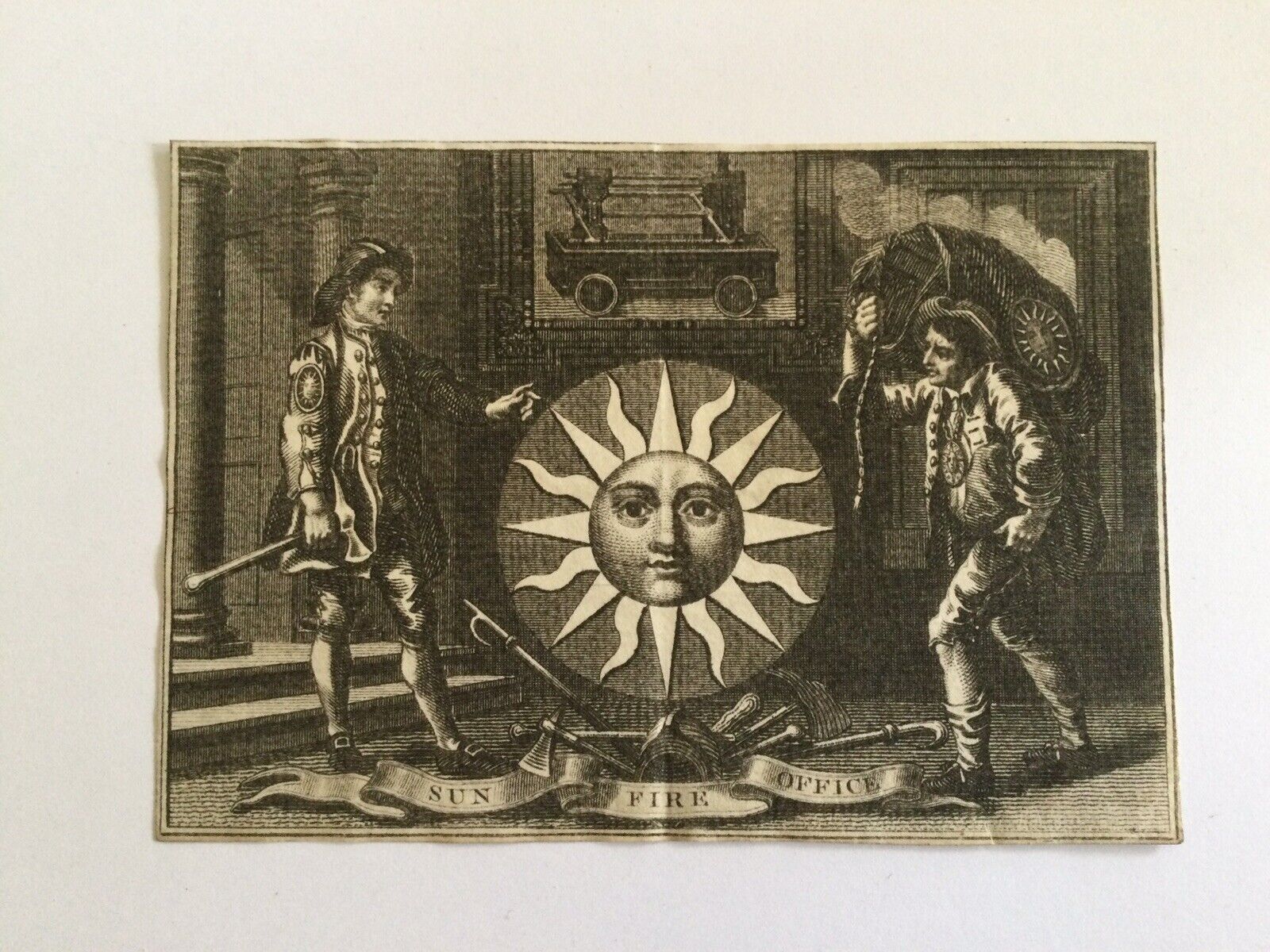 18th Century Ephemera Insurance Header Billhead Sun Fire Office Insurance
