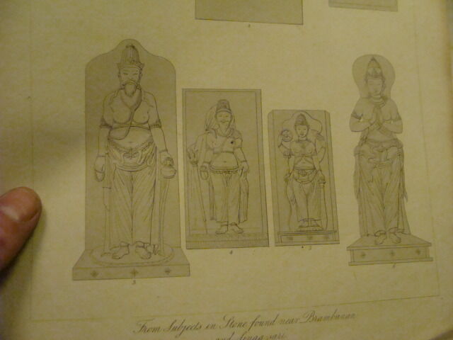 Original Engraving:1700's or 1800's - stone near BRAMBANAN & SINGA SARI 