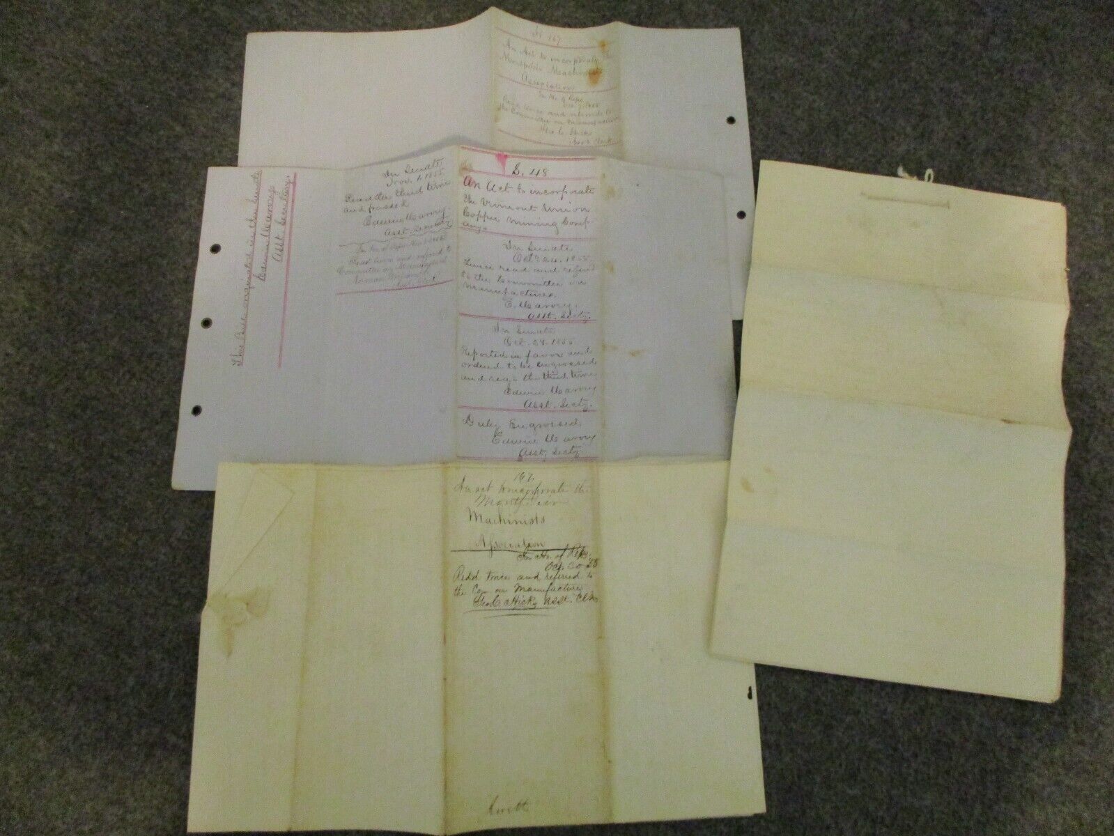 1800s BANKING GOVERNMENT TAX 20+ LETTERS DOCS MICHIGAN VERMONT + CIVIL WAR ERA