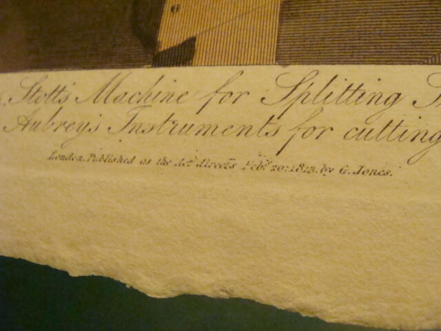 Original Engraving:1700's or 1800's - hand colored - LEATHER - stott's machine 