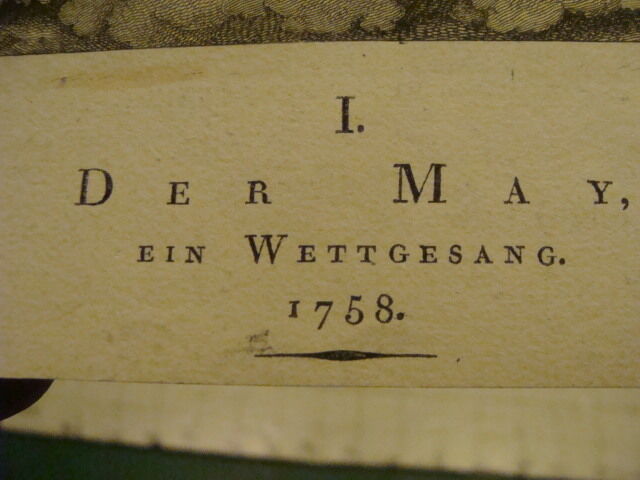 Original Engraving: 1700's or 1800's - der may, EIN WETTGESANG - 1758 - e. henne