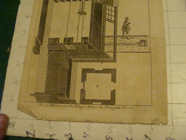 Original Engraving:1700's or 1800's - GERVES'S ENGINE for RAISING WATER 