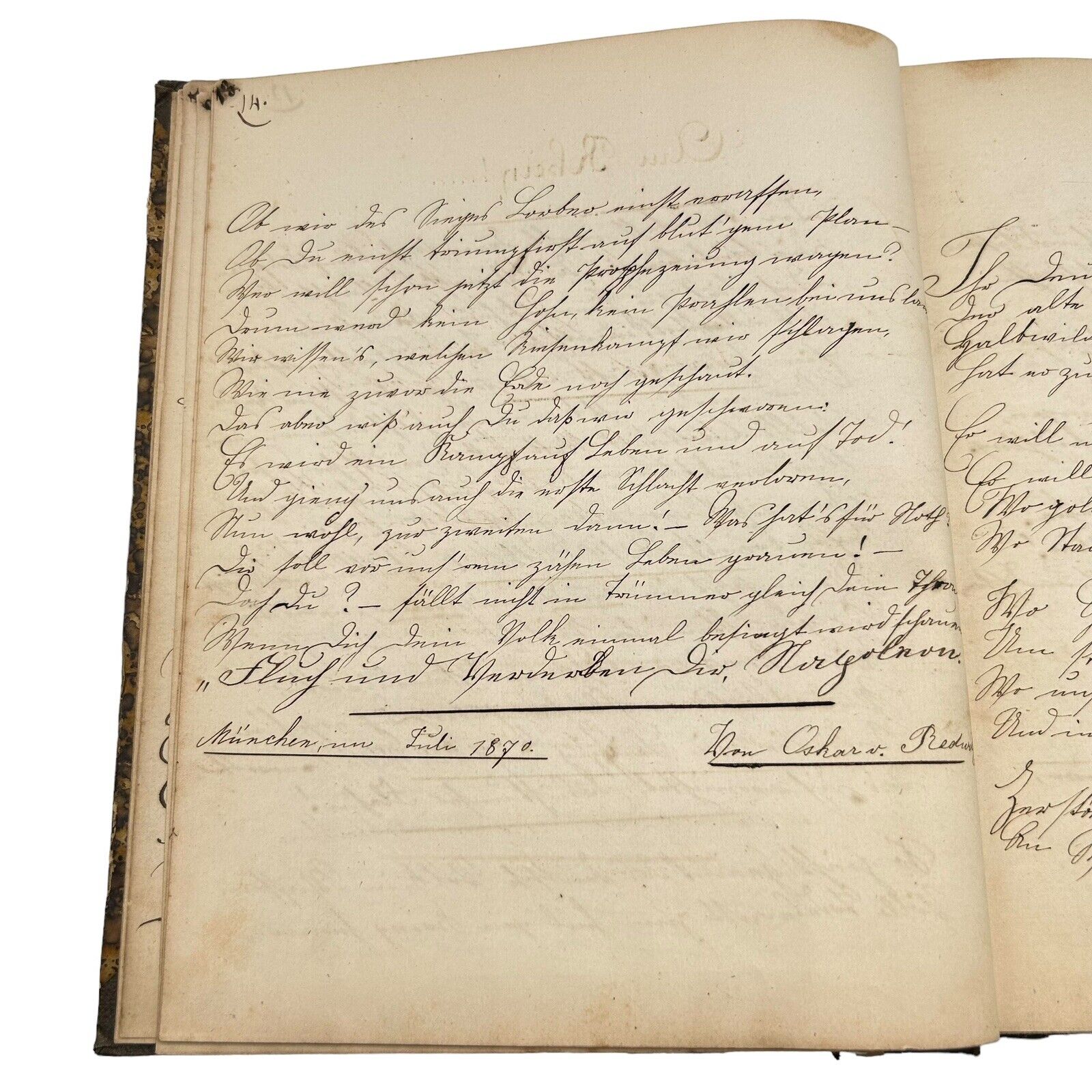 Antique Franco-Prussian War Artifact German Notebook Handwritten By Soldier 1870