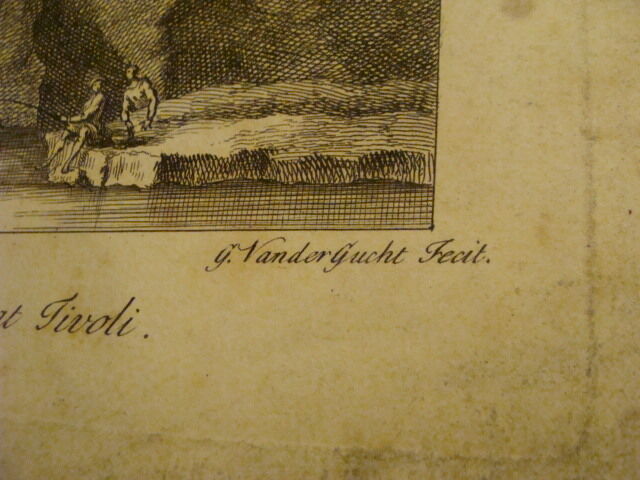 Original Engraving:1700's or 1800's - TEMPLE of teh SIBYLL at TIVOLI 