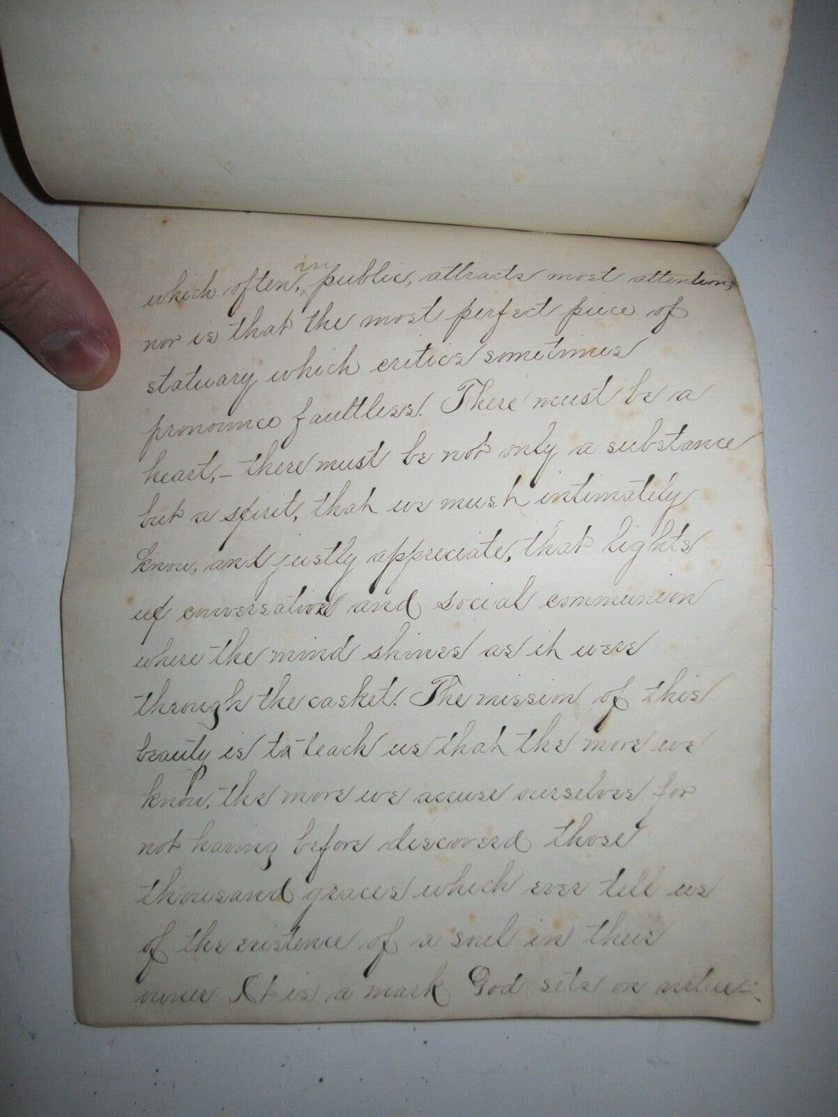 1800'S HAND WRITTEN "COMPOSITION BY LAUREN POPE" - MAGNIFICENT & RARE - BN9