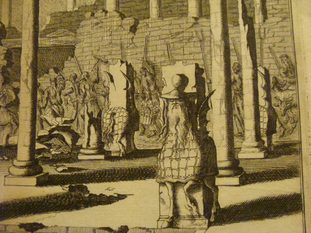 Original Engraving:1700's or 1800's - RUDERA REGIAL PER SEPOLIS 
