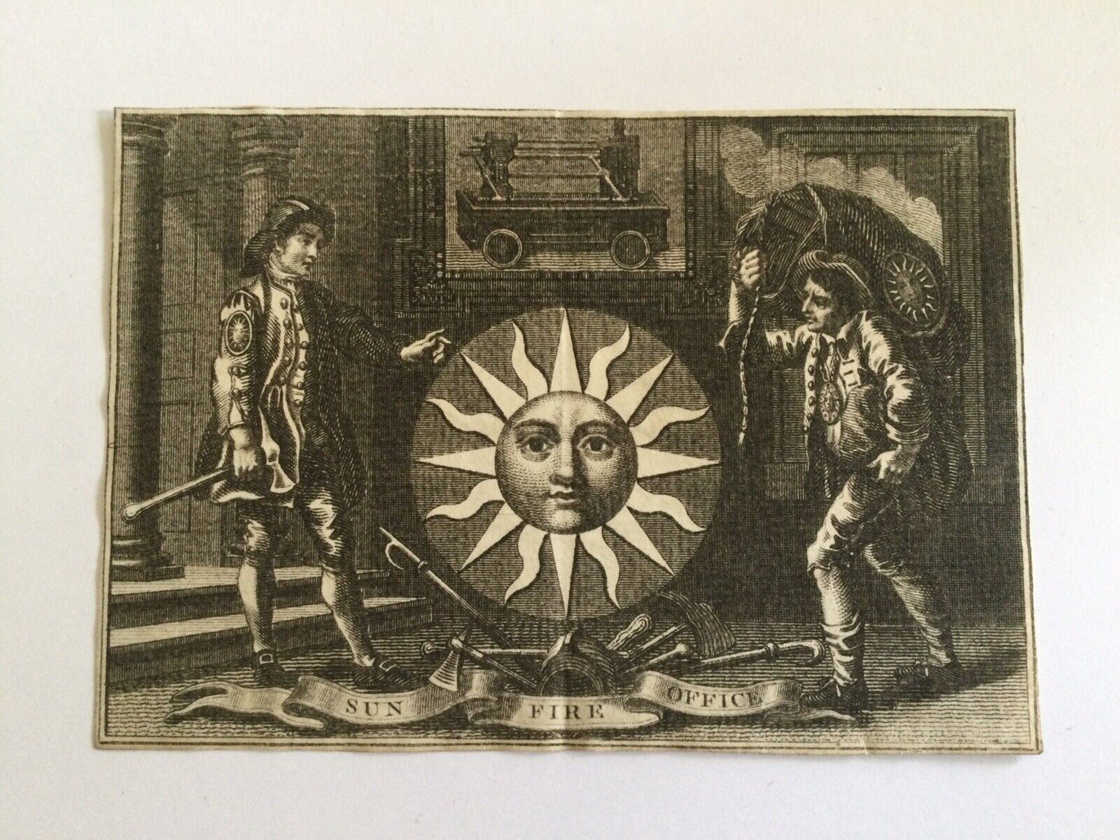 18th Century Ephemera Insurance Header Billhead Sun Fire Office Insurance