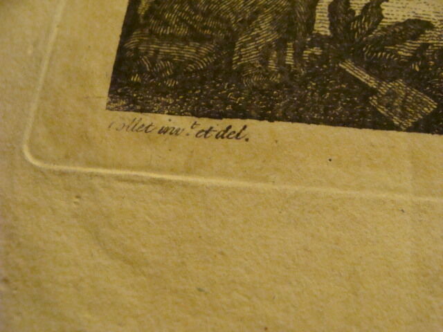 Original Engraving:1700's or 1800's - MEN RIDING DONKEYS torn as shown