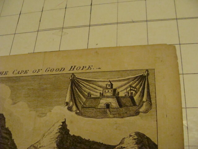 Original Engraving:1700's or 1800's  a Perspective View of the CAPE OF GOOD HOPE