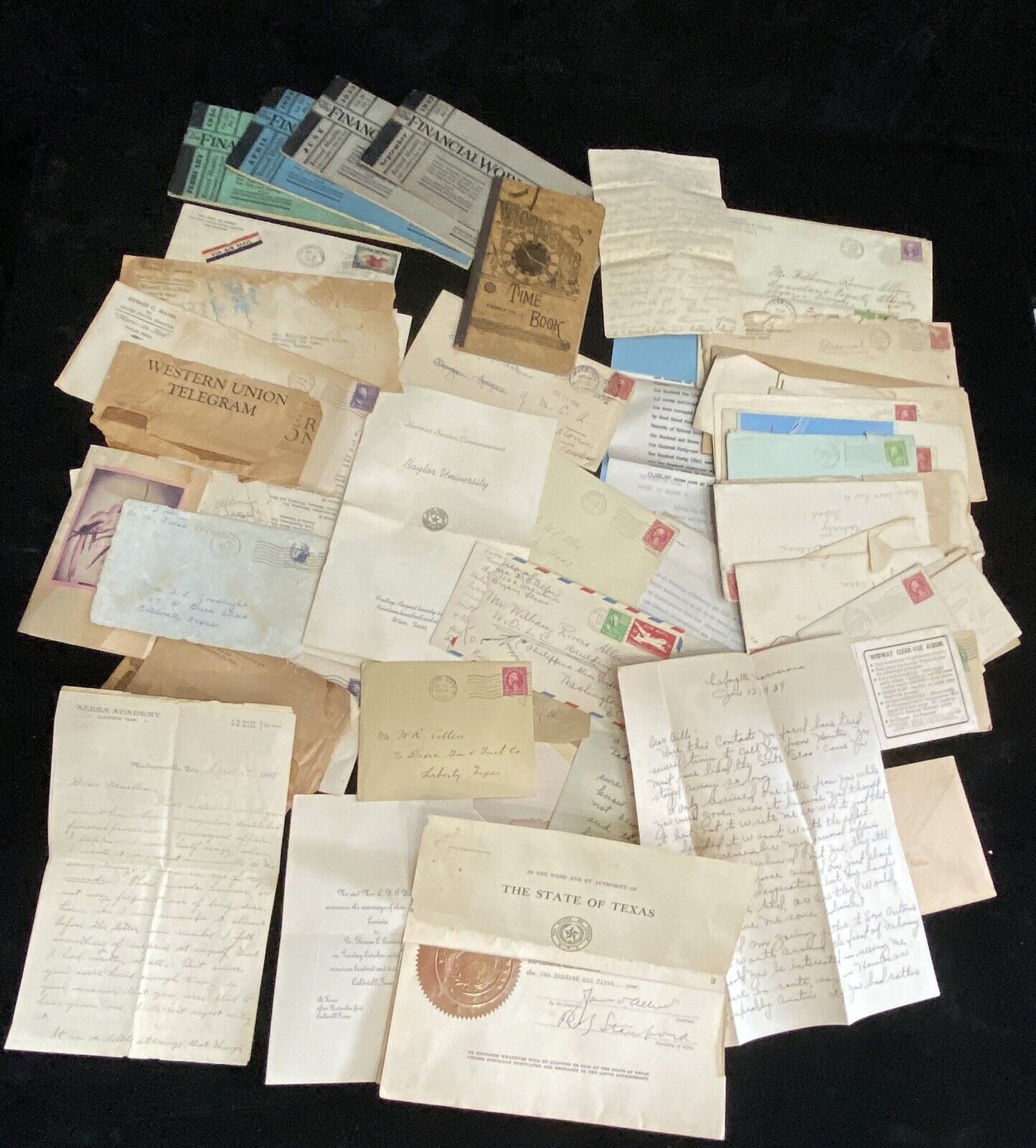 1800’s Ephemera Mystery Group Mail Allen And Goodnight Ranch Caldwell TX  GN48