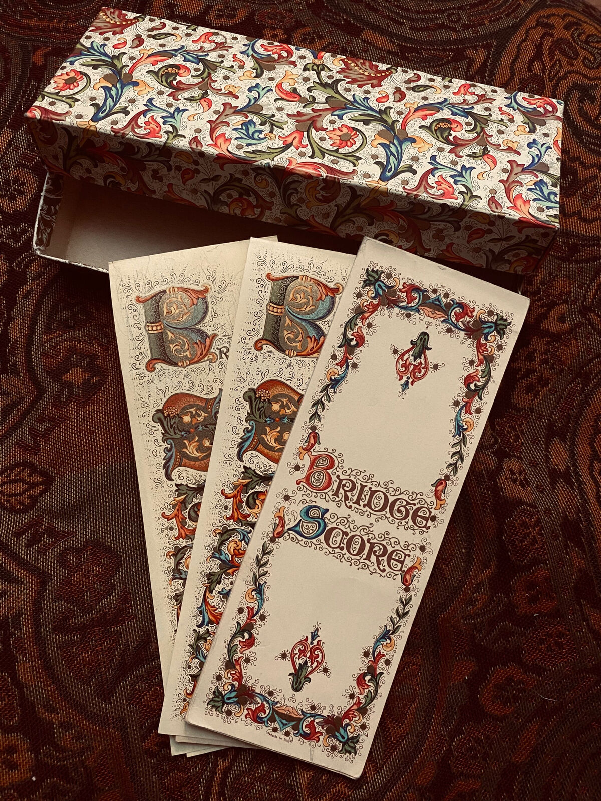 Early 1900s Bridge Tally Cards - Italy - Ephemera Scrapbooking - Score Pad