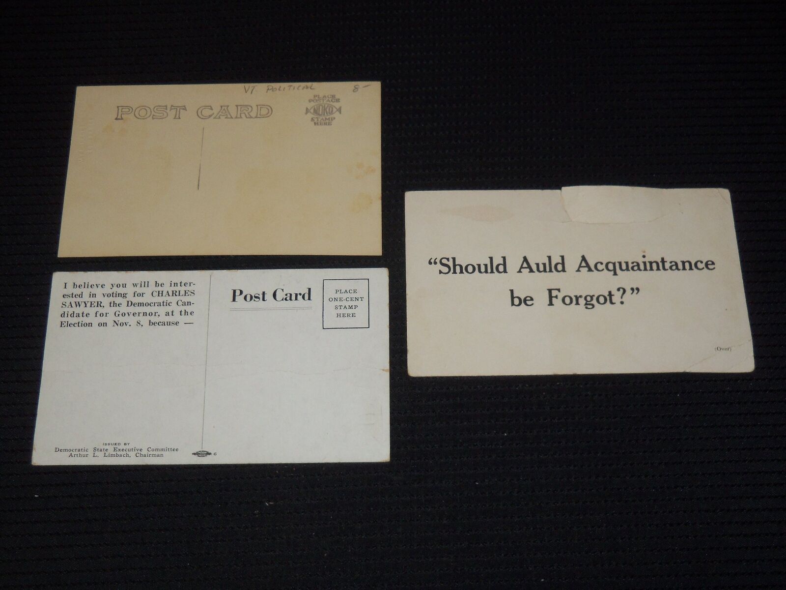 1900'S POLITICAL POST CARDS LOT OF 3 - JACOB H. GALLINGER - J 9530