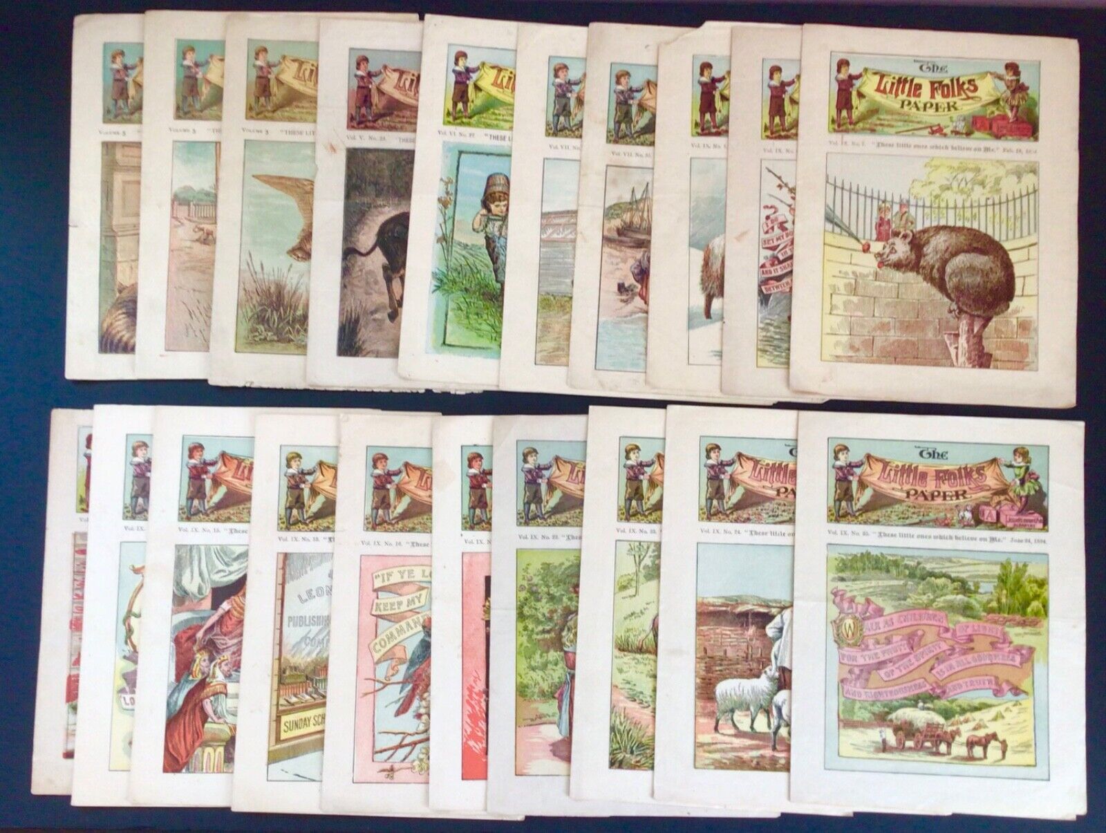 Rare Antique 1800s The Little Folks Paper Booklets Lot Of 20 Bible Religious