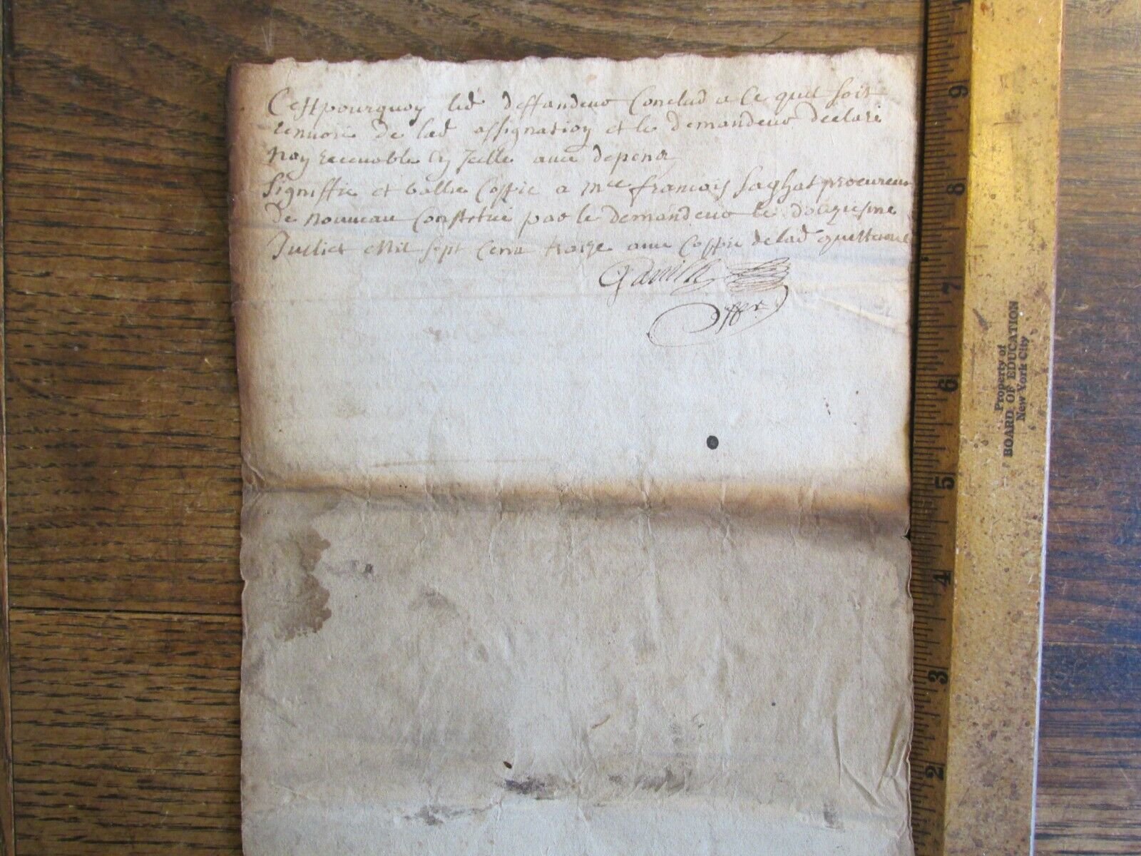 Antique Vintage Ephemera Early 1700s Handwritten Document in French i