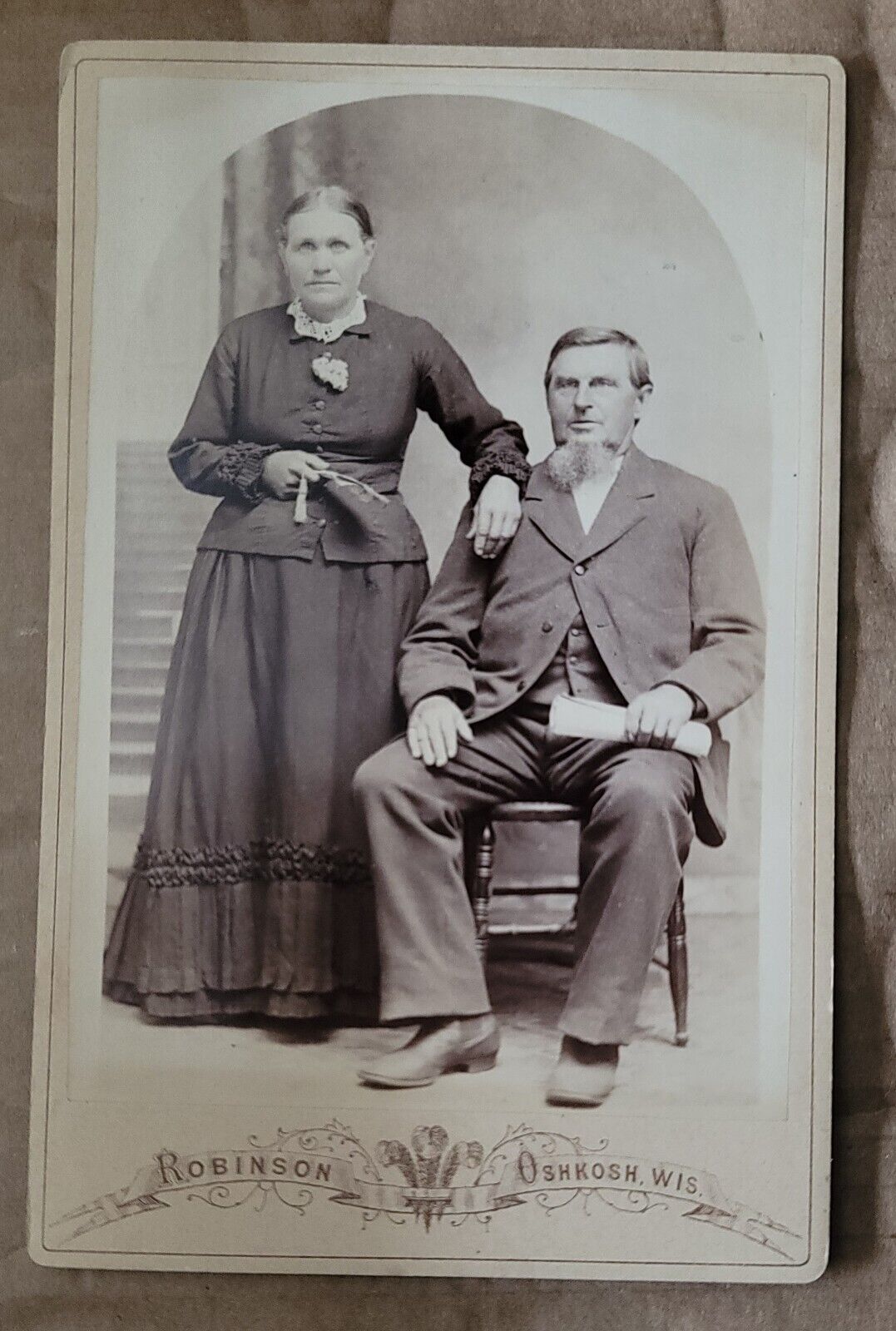 Cabinet Card Photo Adult Couple Studio Portrait 1890 To 1900s