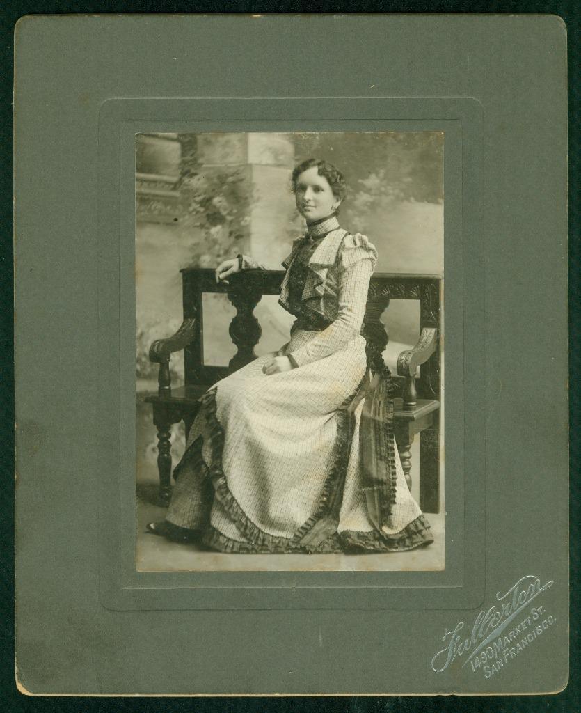 S7, 835-02, 1900s, Cabinet Card, Young Lady in a Studio, San Francisco, CA.