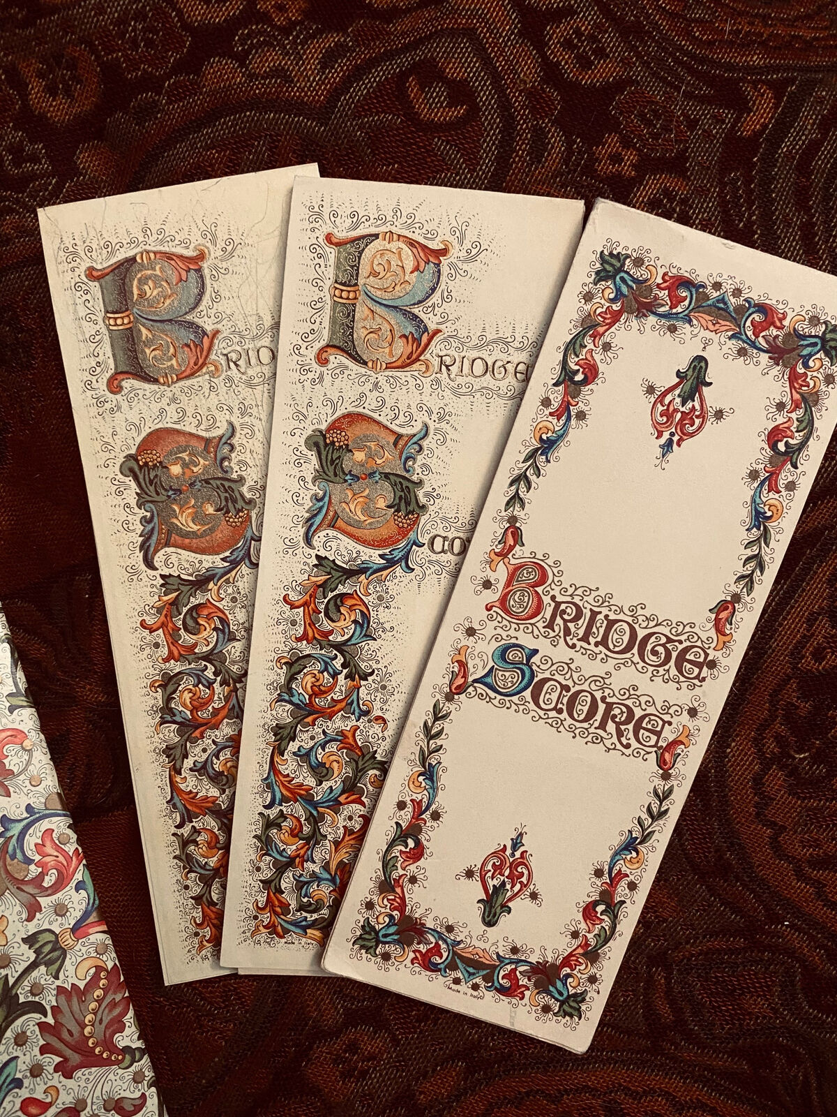 Early 1900s Bridge Tally Cards - Italy - Ephemera Scrapbooking - Score Pad