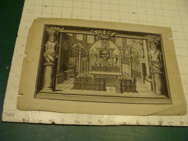 Original Engraving:1700's or 1800's - INSIDE CHURCH, unknown,  F. Ertinger 