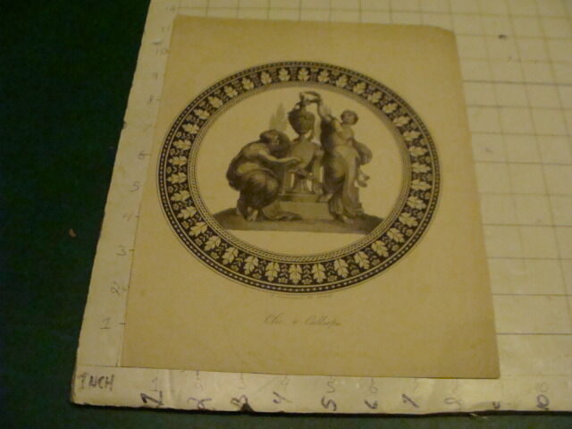 Original Engraving:1700's or 1800's - CHIO & CALLIOPE --Torn