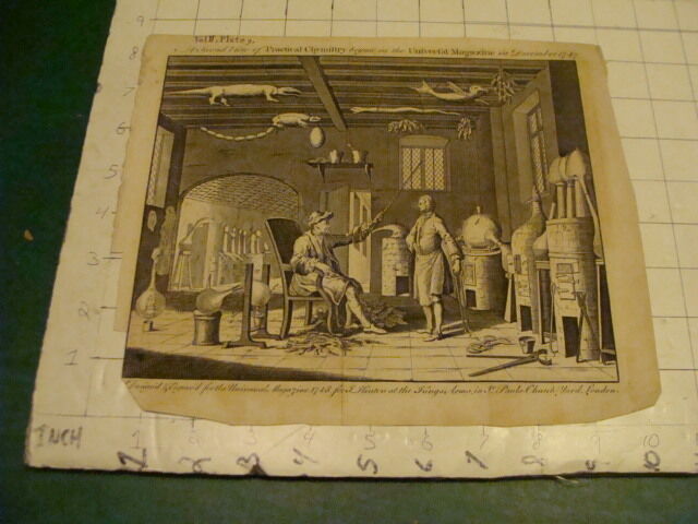 Original Engraving:1700's or 1800's - practical chemistry --1748--