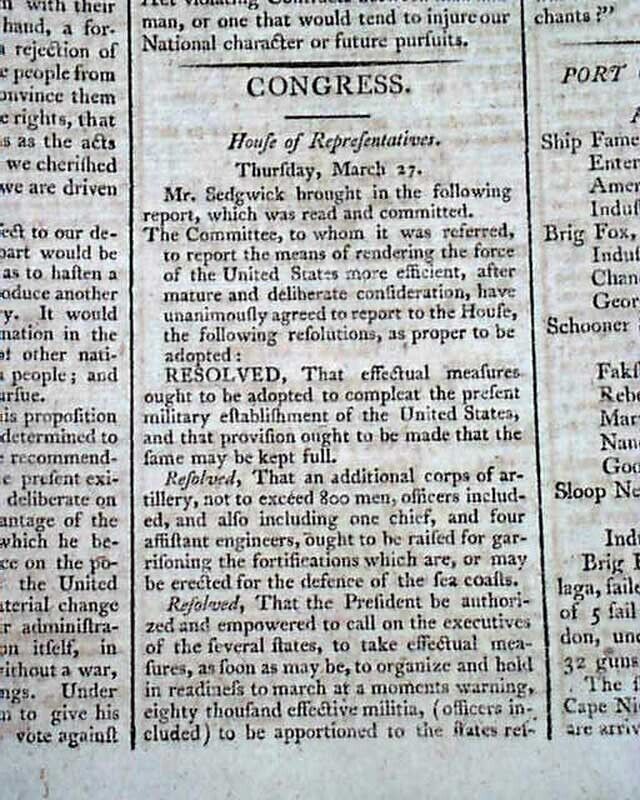 18th Century PHILADELPHIA PA Pennsylvania as Nation's Capital Era 1794 Newspaper