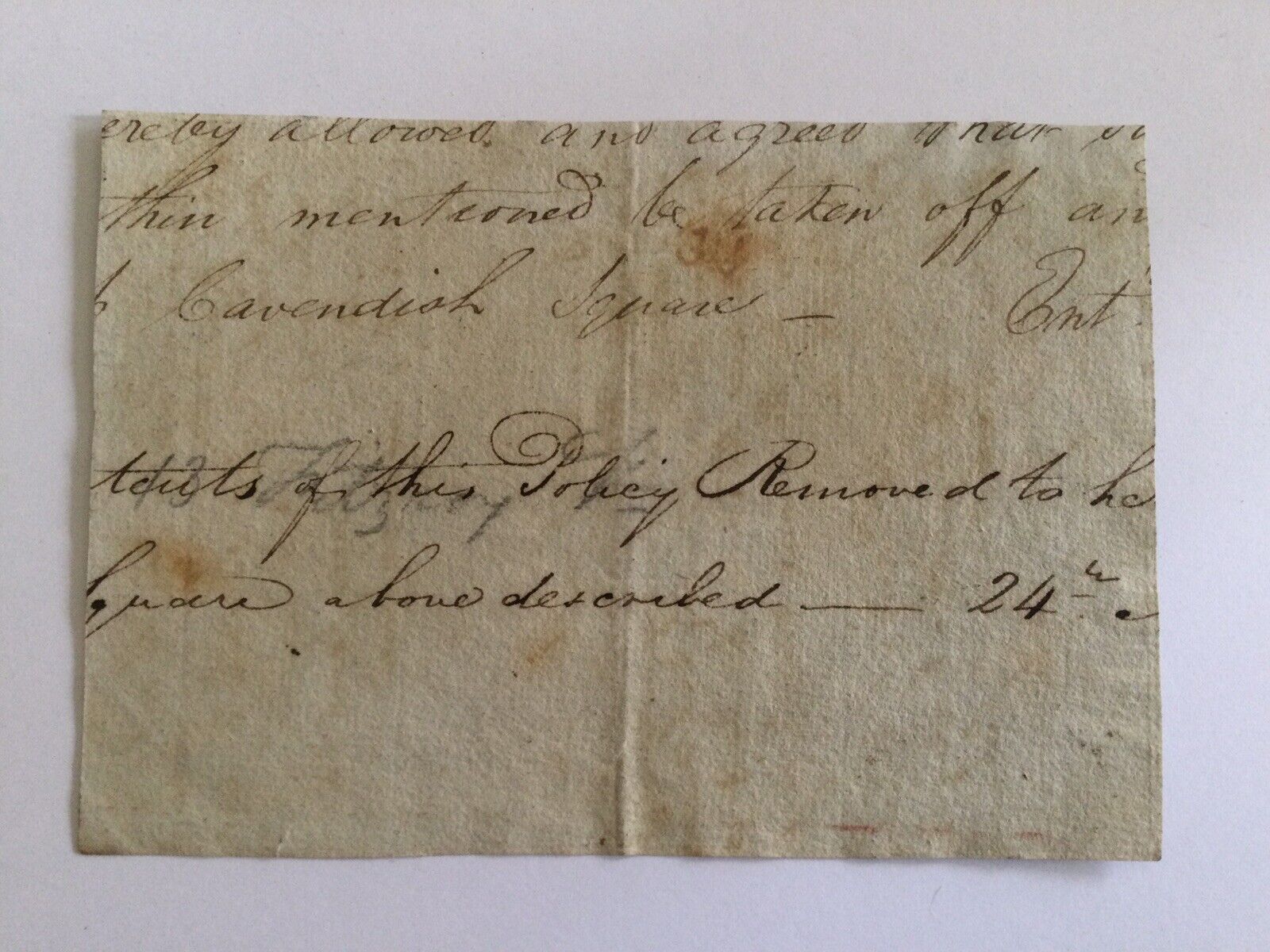 18th Century Ephemera Insurance Header Billhead Sun Fire Office Insurance