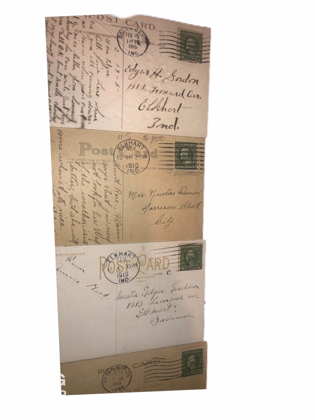 1900’s Antique Post Cards With Stamps Lot