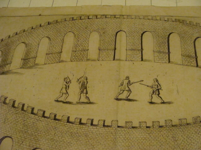 Original Engraving:1700's or 1800's - LES ARENES D'ORANGE DE CONSTRUCTION ROMAIN