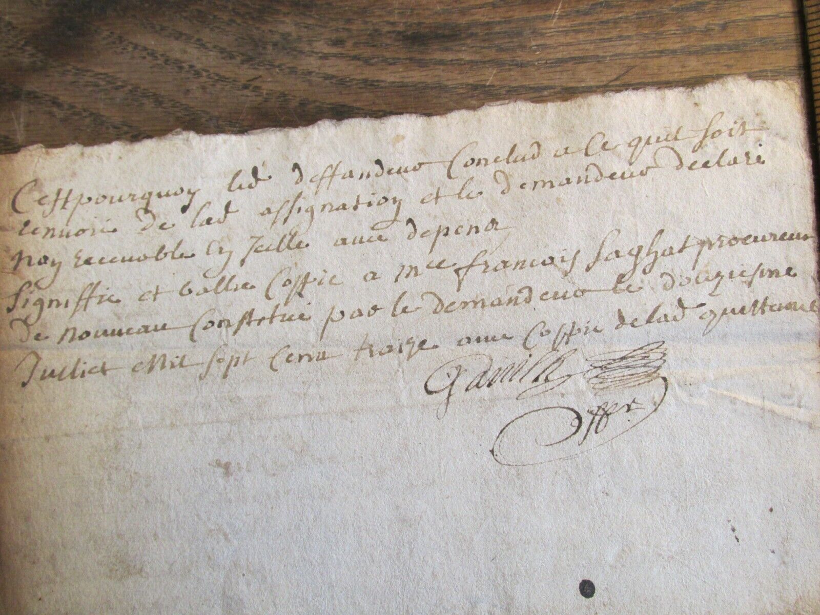 Antique Vintage Ephemera Early 1700s Handwritten Document in French i