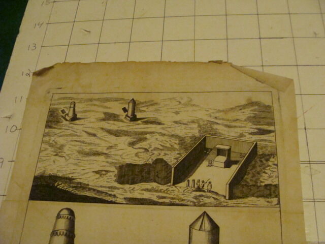 Original Engraving:1700's or 1800's - FORT AND TOWERS ??