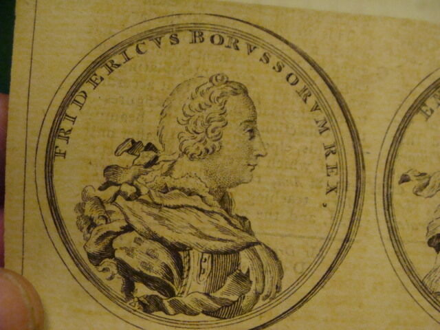 Original Engraving: 1700's or 1800's - COIN of FRIDERICVS BORVSSORVM REX