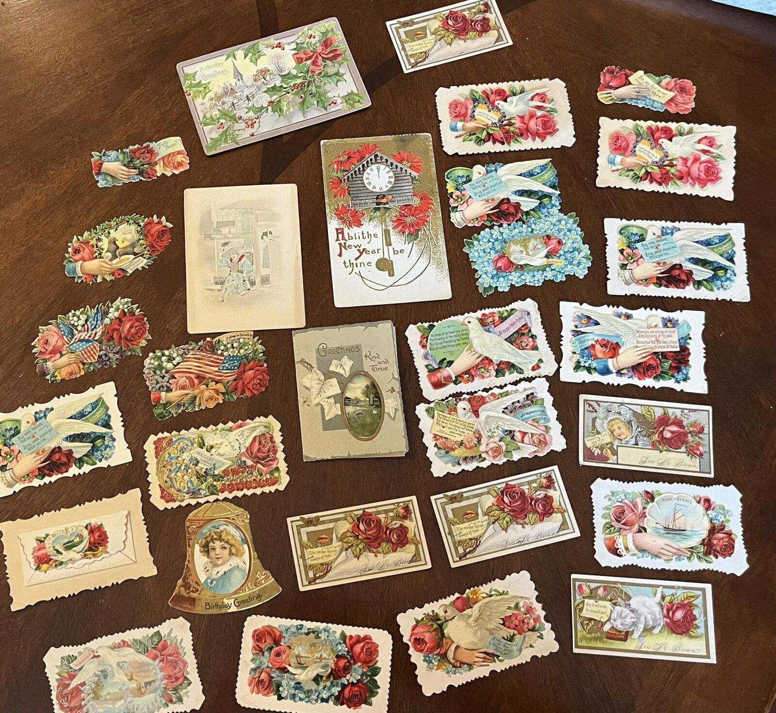 Lot Antique Holiday Post & Greeting Cards Christmas Friendship Birthday 1900’s