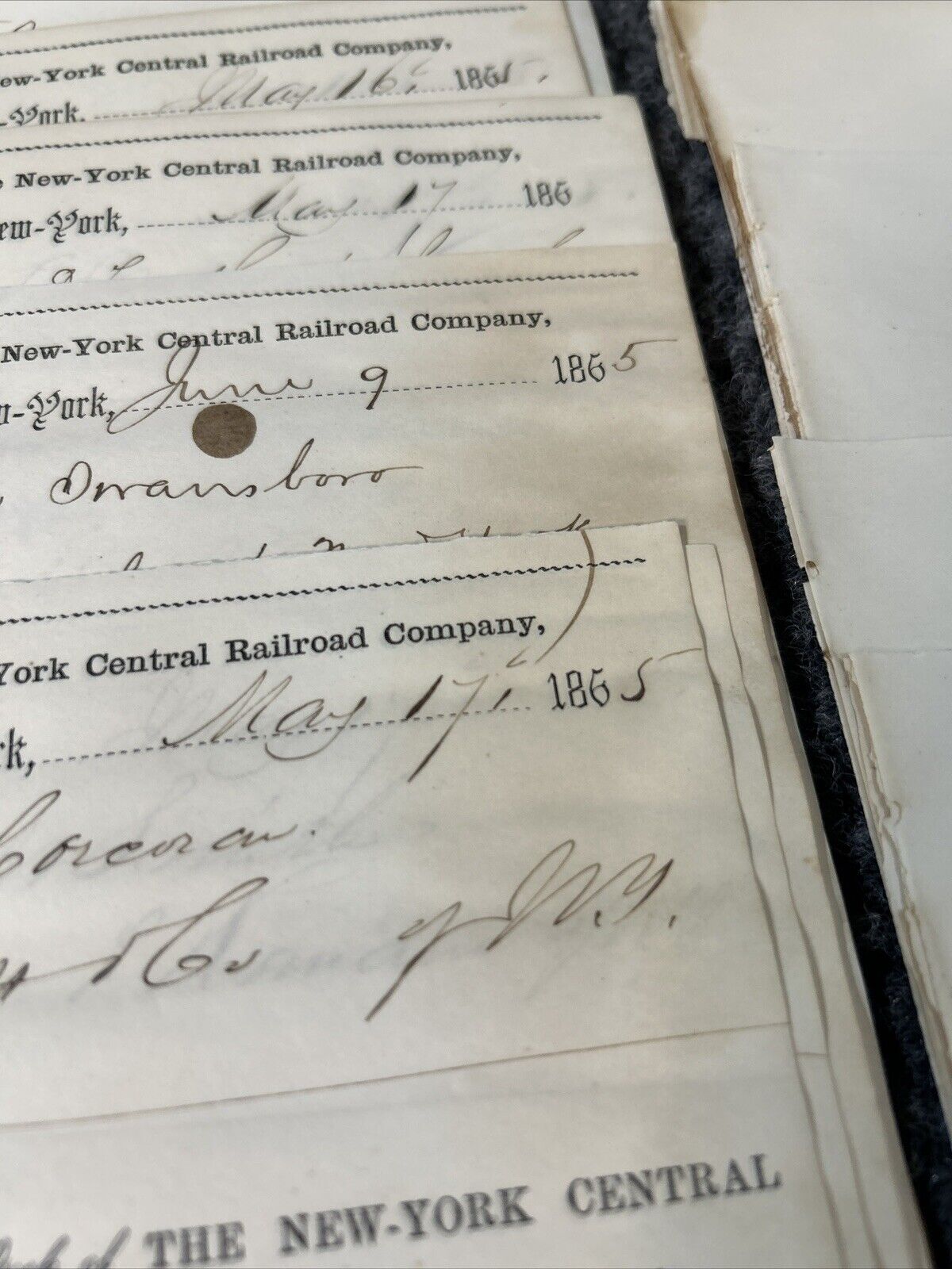 50 1800s 1865 Railroads Ephemera Documents Collector lot New York Central Shares