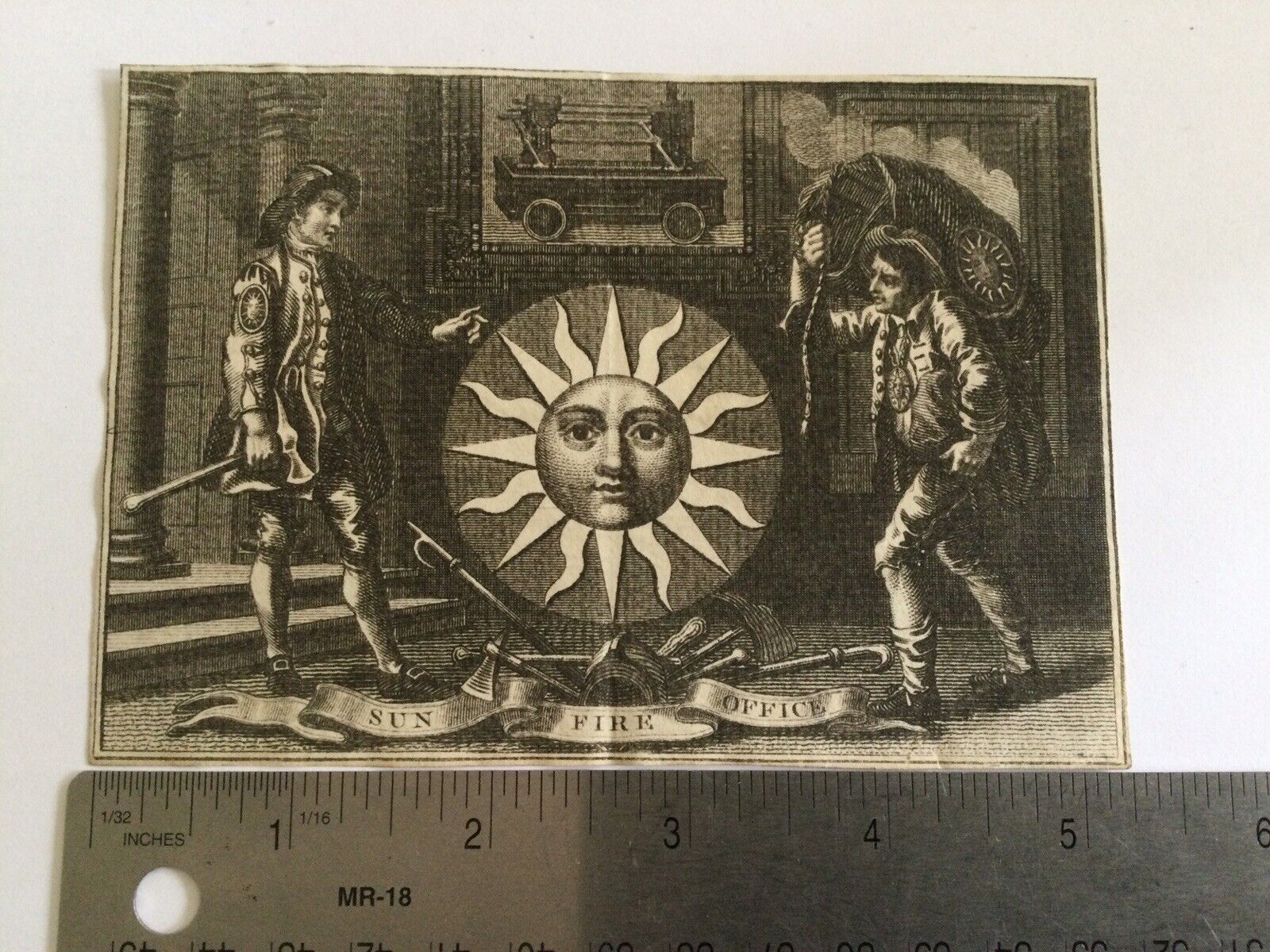 18th Century Ephemera Insurance Header Billhead Sun Fire Office Insurance